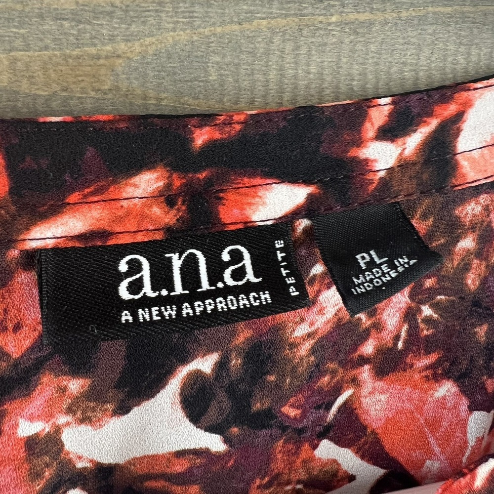 ANA A New Approach Womens Blouse Long Sleeve Vneck Size Petite Large PL - Picture 7 of 8